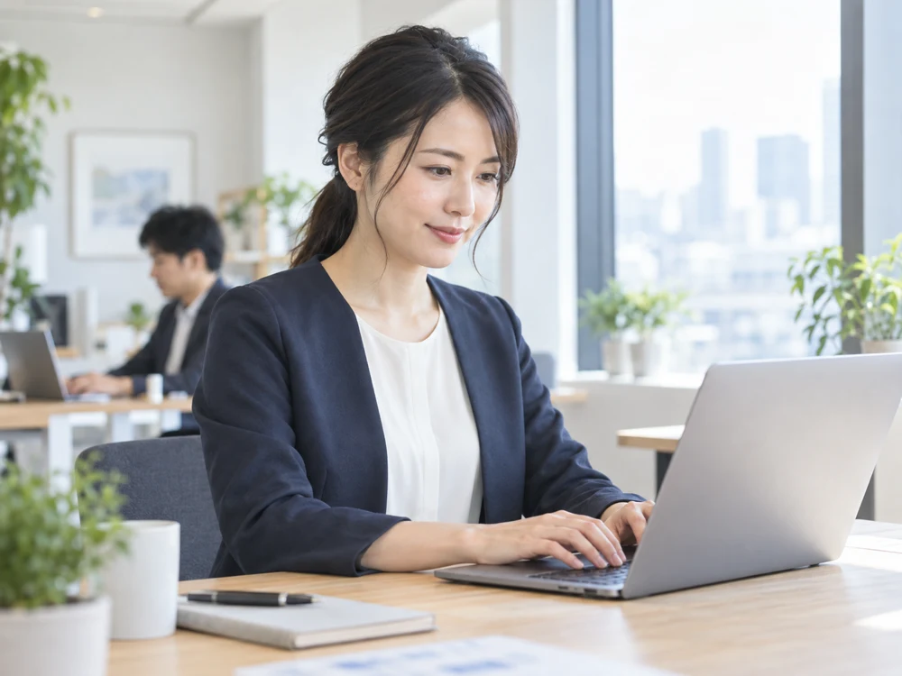 ノートパソコンで仕事に取り組む人のイメージ
