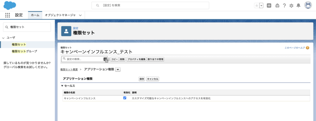 キャンペーンインフルエンスの有効化
