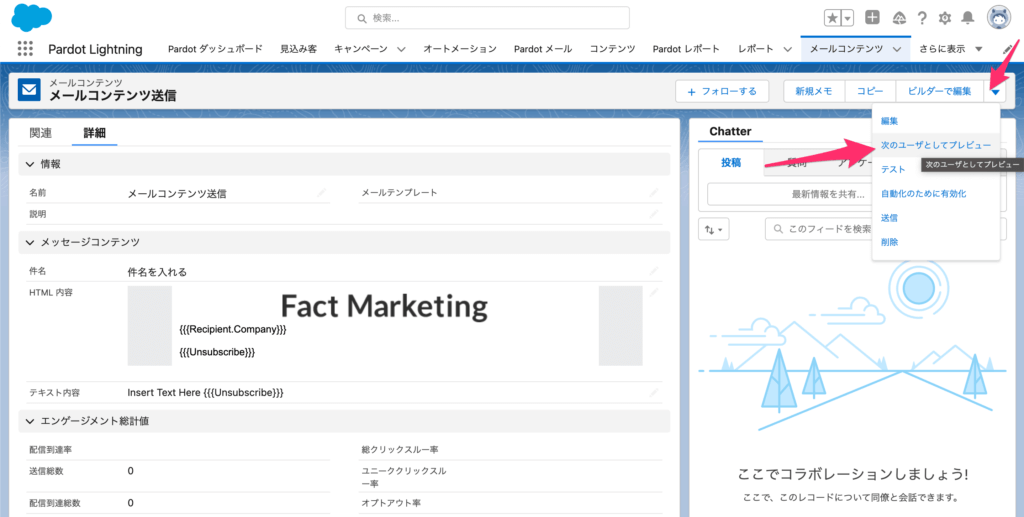 次のユーザとしてプレビュー