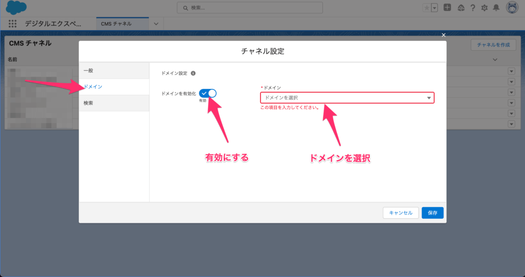 ドメインを有効化